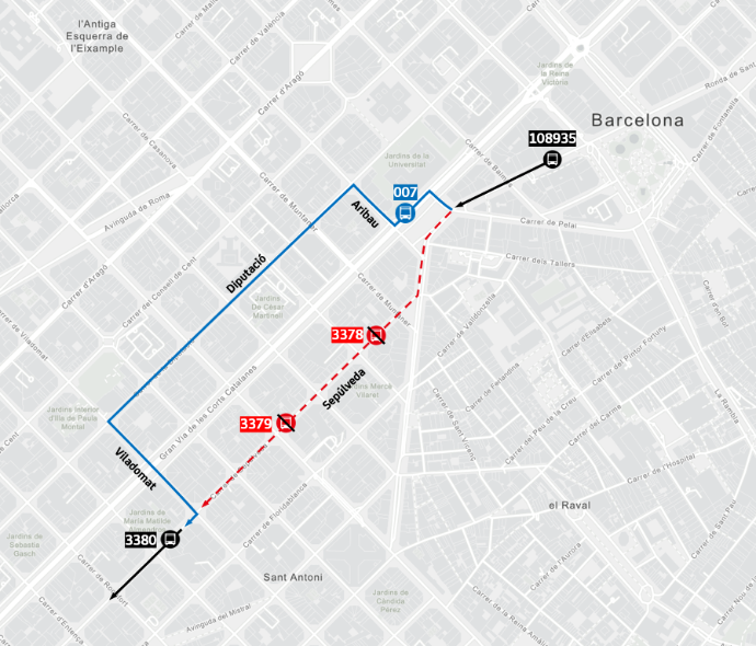 Plànol il·lustratiu. La informació mostrada al plànol es troba descrita al text d'aquesta pàgina.
