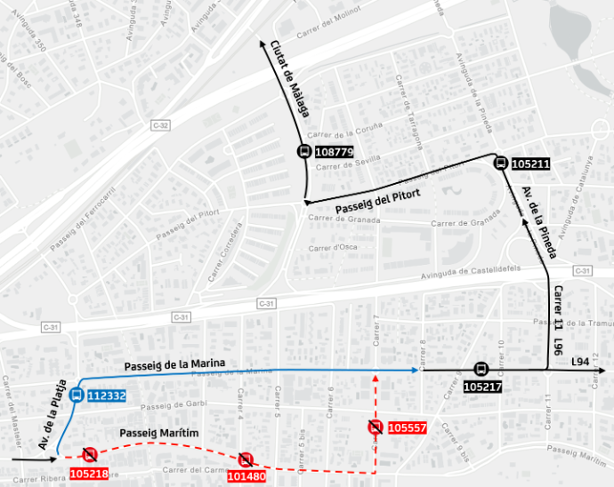 Plànol il·lustratiu. La informació mostrada al plànol es troba descrita al text d'aquesta pàgina.