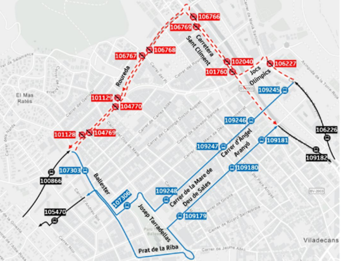 Plànol il·lustratiu. La informació mostrada al plànol es troba descrita al text d'aquesta pàgina.