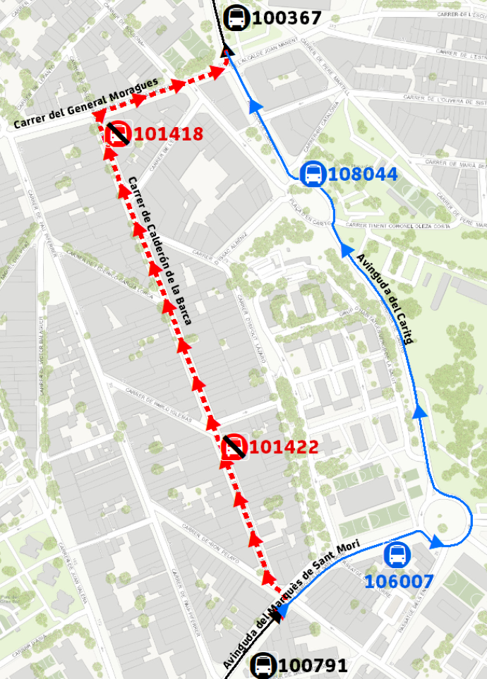 Plànol il·lustratiu. La informació mostrada al plànol es troba descrita al text d'aquesta pàgina.