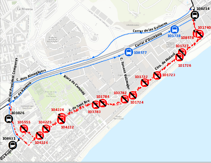 Plànol il·lustratiu. La informació mostrada al plànol es troba descrita al text d'aquesta pàgina.