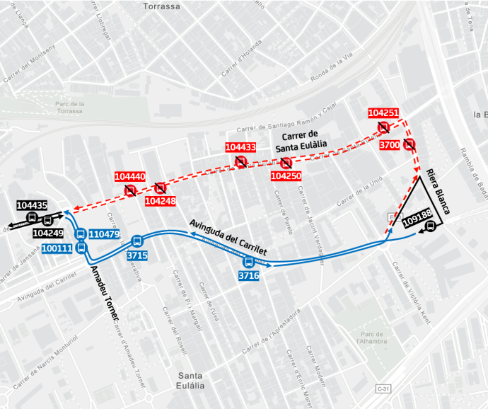 Plànol il·lustratiu. La informació mostrada al plànol es troba descrita al text d'aquesta pàgina.