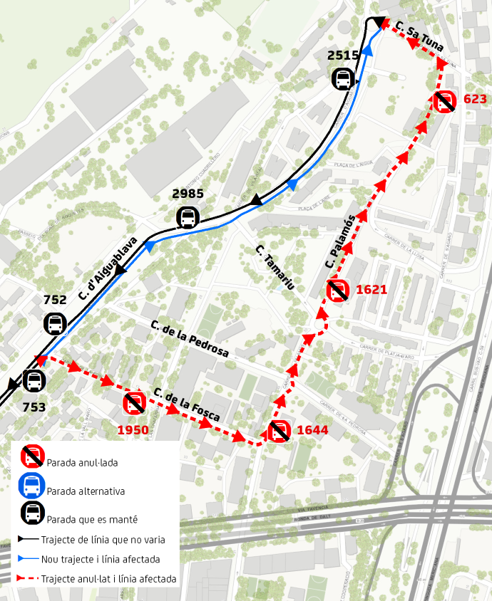 Plànol il·lustratiu. La informació mostrada al plànol es troba descrita al text d'aquesta pàgina.