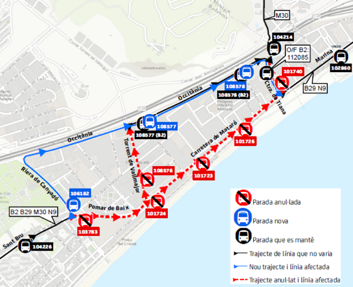 Plànol il·lustratiu. La informació mostrada al plànol es troba descrita al text d'aquesta pàgina.