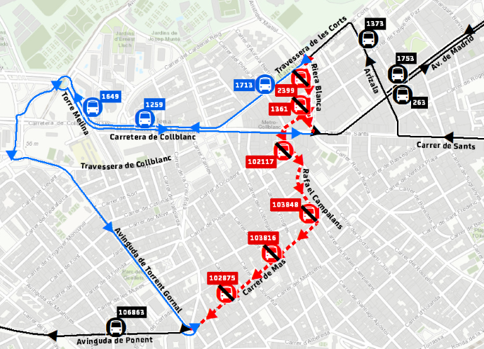 Plànol il·lustratiu. La informació mostrada al plànol es troba descrita al text d'aquesta pàgina.