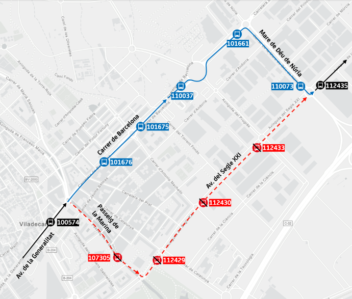 Plànol il·lustratiu. La informació mostrada al plànol es troba descrita al text d'aquesta pàgina.