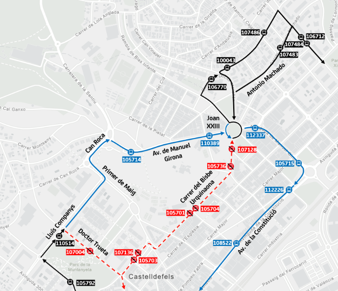 Plànol il·lustratiu. La informació mostrada al plànol es troba descrita al text d'aquesta pàgina.