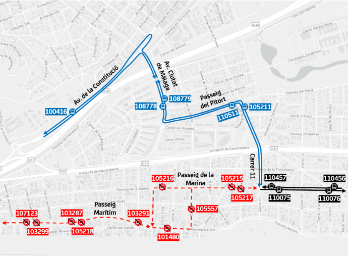 Plànol il·lustratiu. La informació mostrada al plànol es troba descrita al text d'aquesta pàgina.
