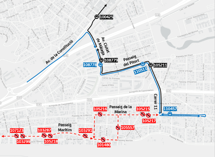 Plànol il·lustratiu. La informació mostrada al plànol es troba descrita al text d'aquesta pàgina.