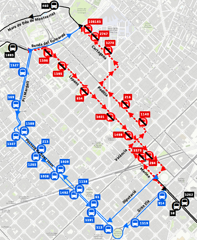 Plànol il·lustratiu. La informació mostrada al plànol es troba descrita al text d'aquesta pàgina.