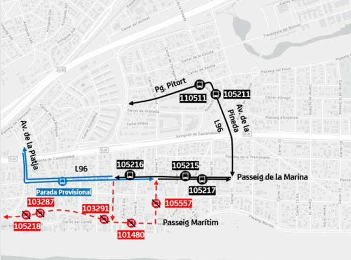 Plànol il·lustratiu. La informació mostrada al plànol es troba descrita al text d'aquesta pàgina.