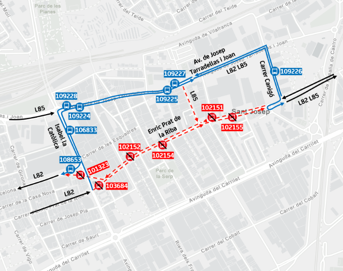 Plànol il·lustratiu. La informació mostrada al plànol es troba descrita al text d'aquesta pàgina.