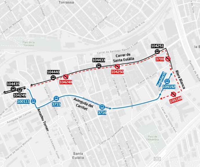 Plànol il·lustratiu. La informació mostrada al plànol es troba descrita al text d'aquesta pàgina.