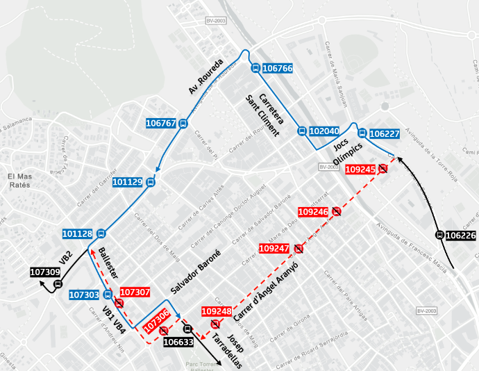 Plànol il·lustratiu. La informació mostrada al plànol es troba descrita al text d'aquesta pàgina.