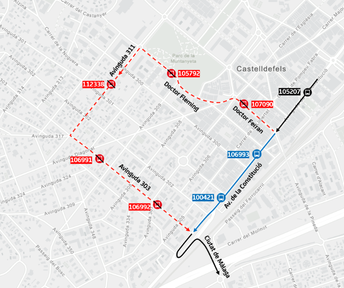 Plànol il·lustratiu. La informació mostrada al plànol es troba descrita al text d'aquesta pàgina.