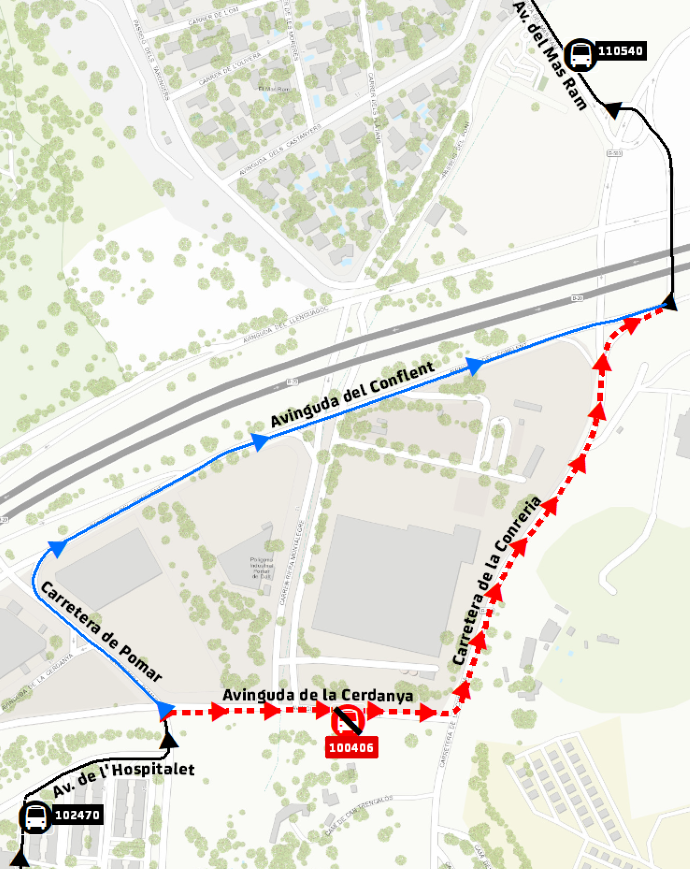 Plànol il·lustratiu. La informació mostrada al plànol es troba descrita al text d'aquesta pàgina.