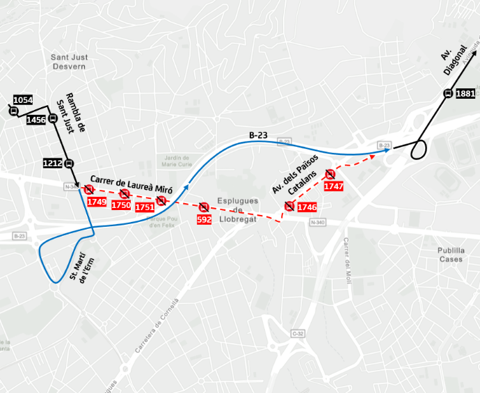 Plànol il·lustratiu. La informació mostrada al plànol es troba descrita al text d'aquesta pàgina.
