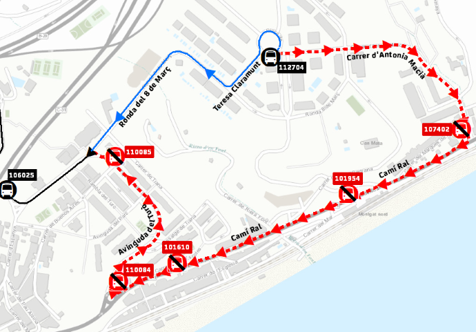 Plànol il·lustratiu. La informació mostrada al plànol es troba descrita al text d'aquesta pàgina.