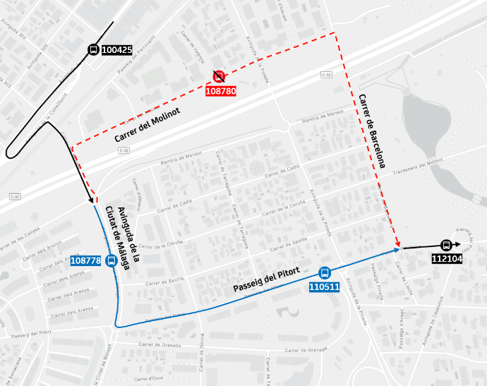 Plànol il·lustratiu. La informació mostrada al plànol es troba descrita al text d'aquesta pàgina.