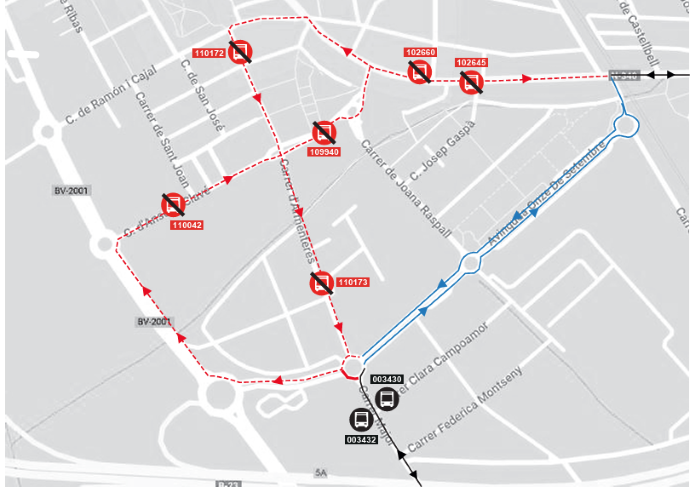 Plànol il·lustratiu. La informació mostrada al plànol es troba descrita al text d'aquesta pàgina.