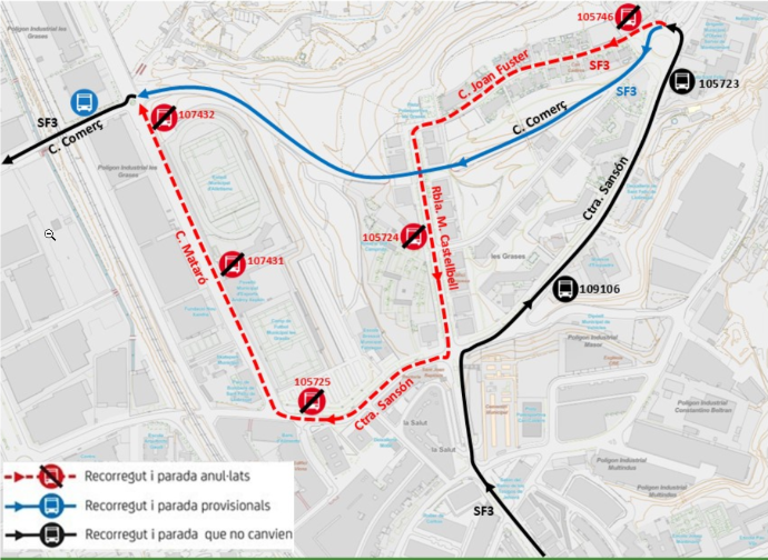 Plànol il·lustratiu. La informació mostrada al plànol es troba descrita al text d'aquesta pàgina.