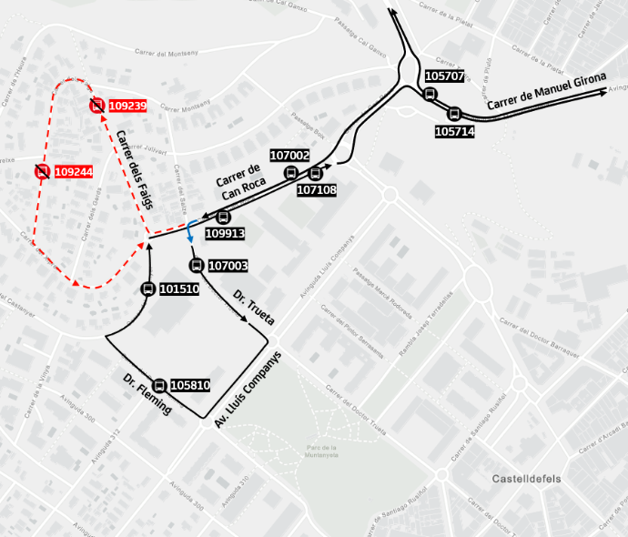 Plànol il·lustratiu. La informació mostrada al plànol es troba descrita al text d'aquesta pàgina.