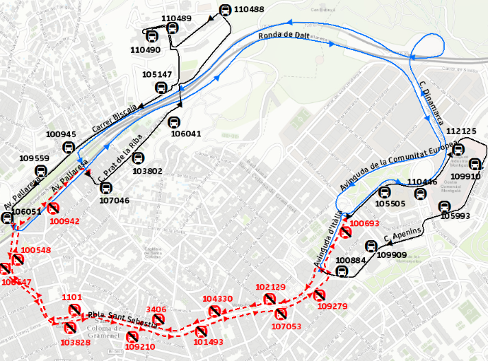Plànol il·lustratiu. La informació mostrada al plànol es troba descrita al text d'aquesta pàgina.