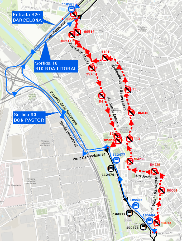 Plànol il·lustratiu. La informació mostrada al plànol es troba descrita al text d'aquesta pàgina.