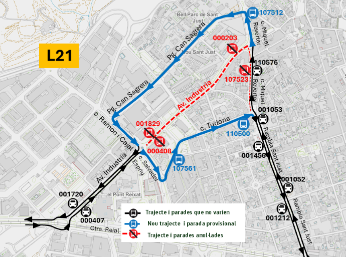 Plànol il·lustratiu. La informació mostrada al plànol es troba descrita al text d'aquesta pàgina.