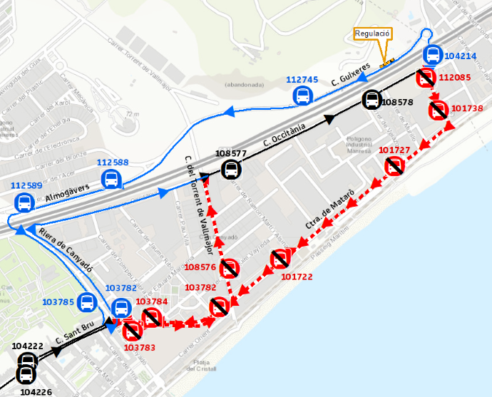 Plànol il·lustratiu. La informació mostrada al plànol es troba descrita al text d'aquesta pàgina.