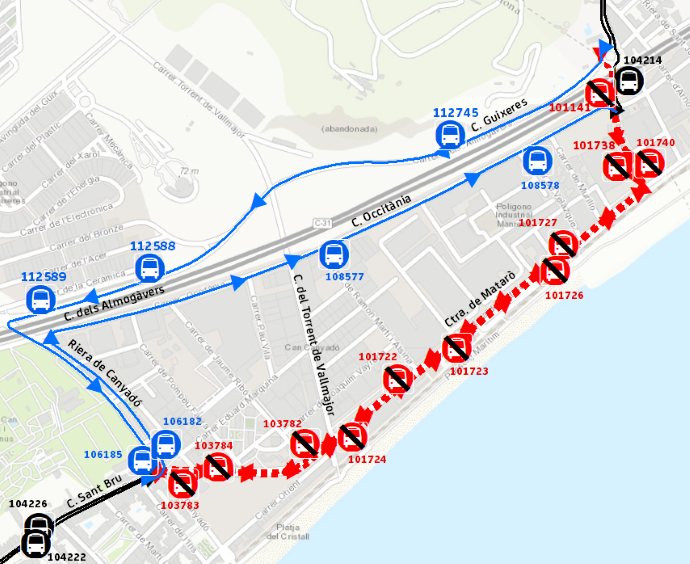 Plànol il·lustratiu. La informació mostrada al plànol es troba descrita al text d'aquesta pàgina.