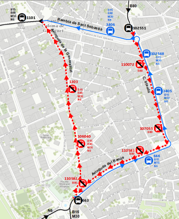 Plànol il·lustratiu. La informació mostrada al plànol es troba descrita al text d'aquesta pàgina.
