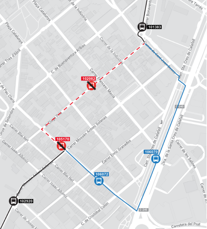 Plànol il·lustratiu. La informació mostrada al plànol es troba descrita al text d'aquesta pàgina.