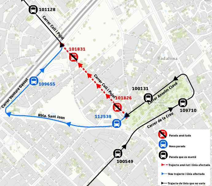 Plànol il·lustratiu. La informació mostrada al plànol es troba descrita al text d'aquesta pàgina.