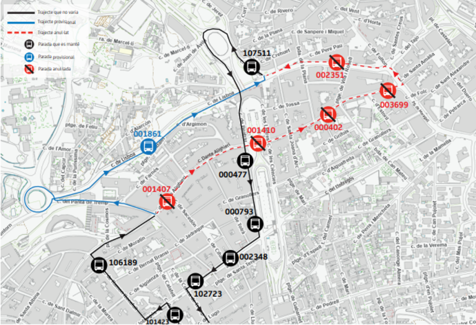 Plànol il·lustratiu. La informació mostrada al plànol es troba descrita al text d'aquesta pàgina.