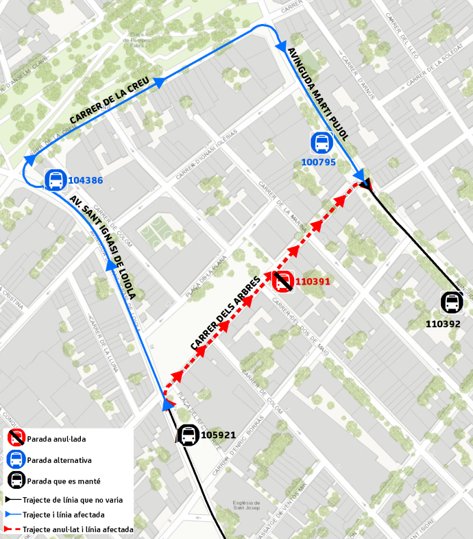 Plànol il·lustratiu. La informació mostrada al plànol es troba descrita al text d'aquesta pàgina.