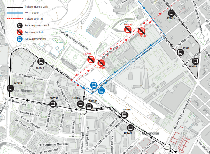 Plànol il·lustratiu. La informació mostrada al plànol es troba descrita al text d'aquesta pàgina.