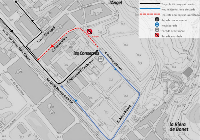 Plànol il·lustratiu. La informació mostrada al plànol es troba descrita al text d'aquesta pàgina.