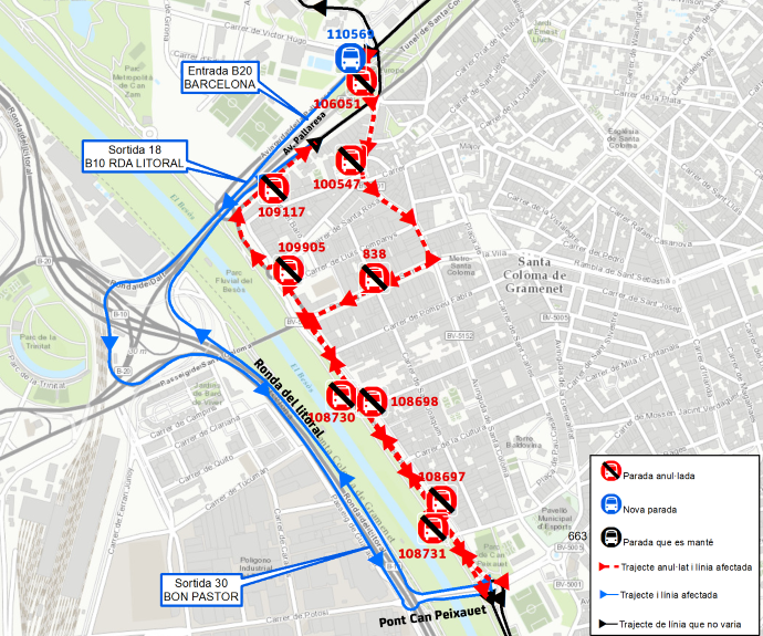 Plànol il·lustratiu. La informació mostrada al plànol es troba descrita al text d'aquesta pàgina.