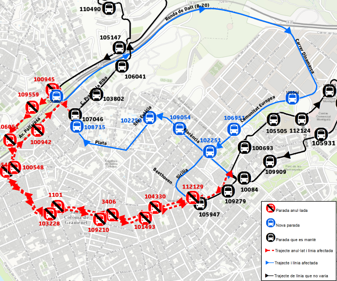 Plànol il·lustratiu. La informació mostrada al plànol es troba descrita al text d'aquesta pàgina.