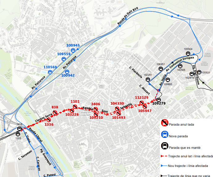 Plànol il·lustratiu. La informació mostrada al plànol es troba descrita al text d'aquesta pàgina.