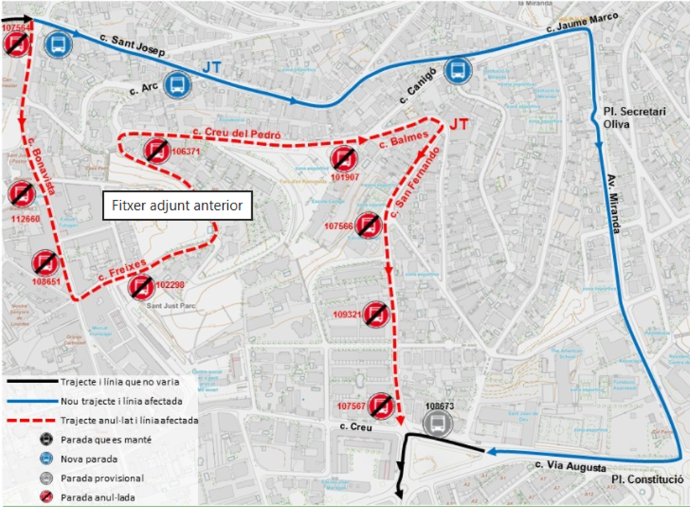 Plànol il·lustratiu. La informació mostrada al plànol es troba descrita al text d'aquesta pàgina.