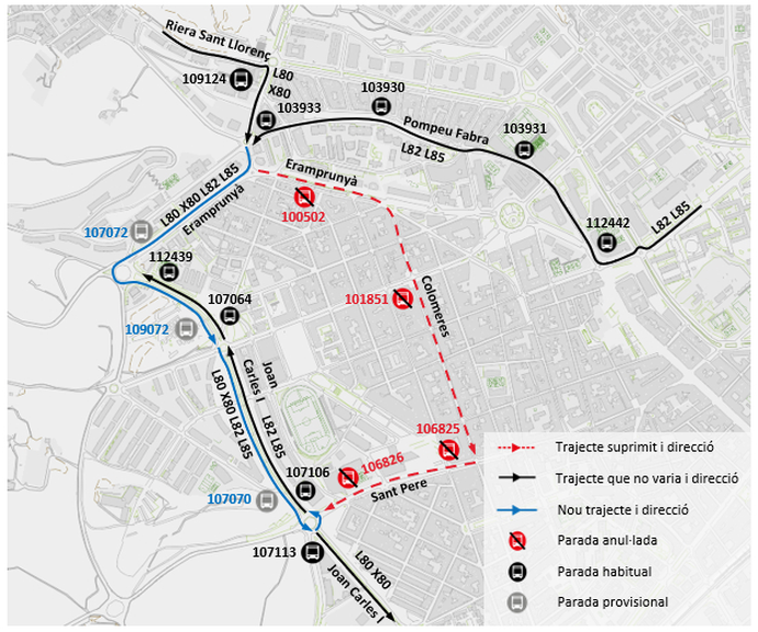 Plànol il·lustratiu. La informació mostrada al plànol es troba descrita al text d'aquesta pàgina.