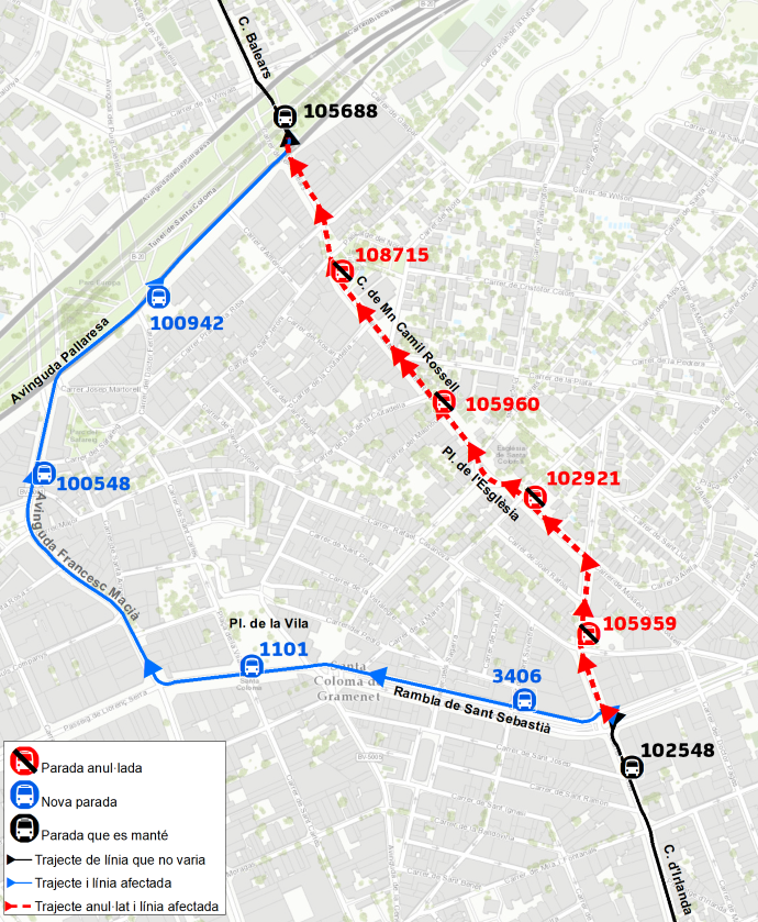 Plànol il·lustratiu. La informació mostrada al plànol es troba descrita al text d'aquesta pàgina.
