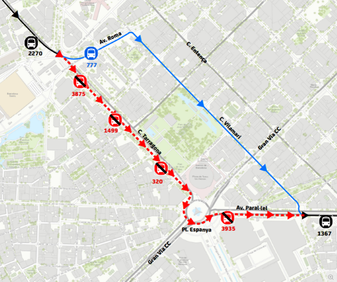 Plànol il·lustratiu. La informació mostrada al plànol es troba descrita al text d'aquesta pàgina.
