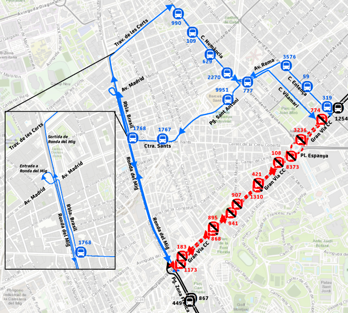 Plànol il·lustratiu. La informació mostrada al plànol es troba descrita al text d'aquesta pàgina.