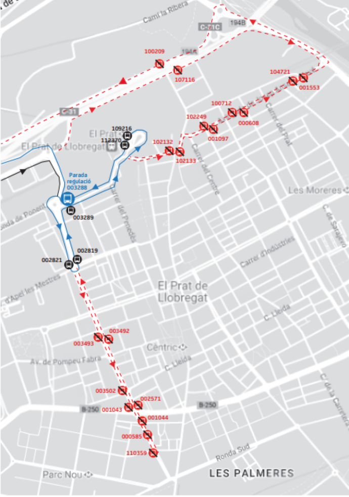 Plànol il·lustratiu. La informació mostrada al plànol es troba descrita al text d'aquesta pàgina.