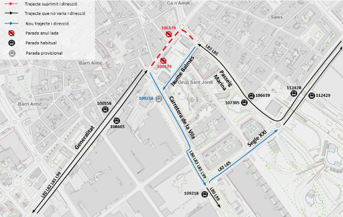 Plànol il·lustratiu. La informació mostrada al plànol es troba descrita al text d'aquesta pàgina.