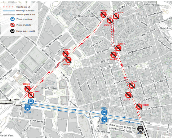 Plànol il·lustratiu. La informació mostrada al plànol es troba descrita al text d'aquesta pàgina.