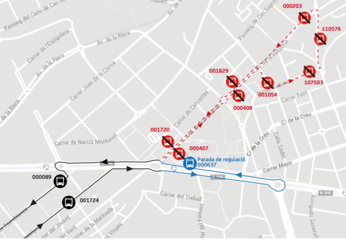 Plànol il·lustratiu. La informació mostrada al plànol es troba descrita al text d'aquesta pàgina.